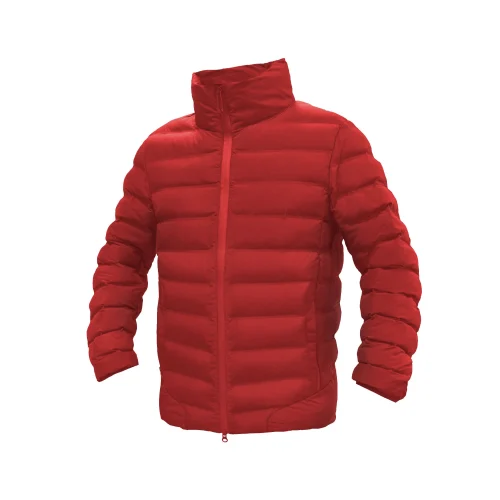 Parka Térmica Pukem Hombre Manga Larga Impermeable Rojo