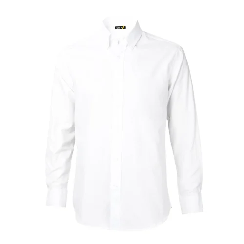 1 (2) Camisa tela Oxford manga larga blanca