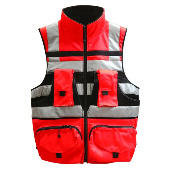 Chaleco Geólogo Miner Rojo Con Cuello