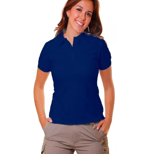 Polera Pique Mujer Manga Corta Color Azul Marino