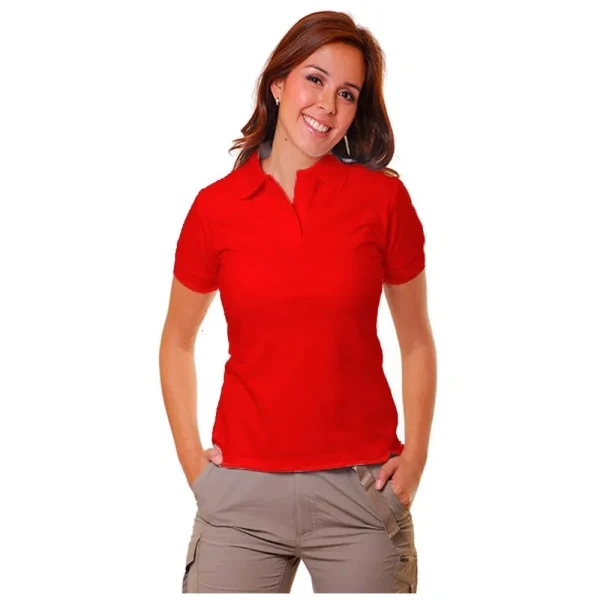 Roja 2 Polera Pique Mujer Manga Corta Color Rojo