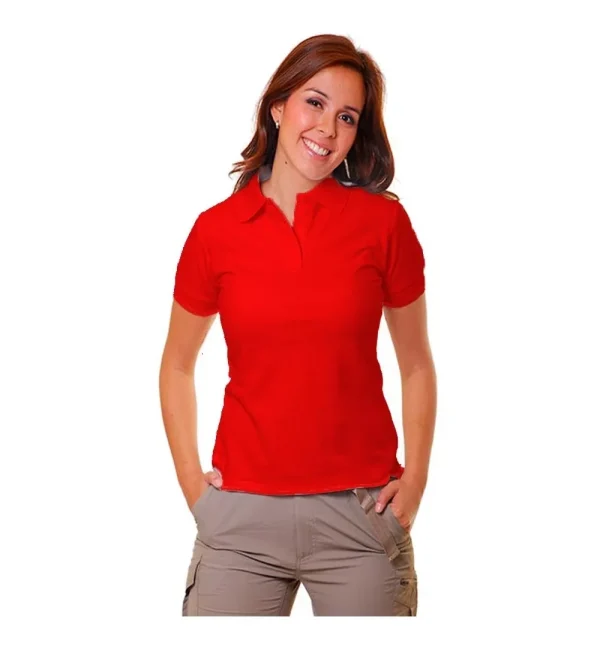Roja 2 Polera Pique Mujer Manga Corta Color Rojo