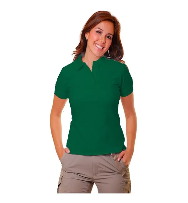 Polera Pique Mujer Manga Corta Color Verde