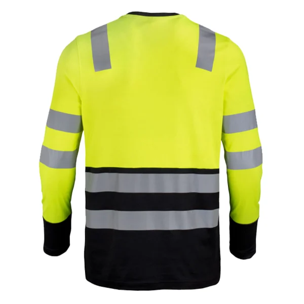 10 (1) Polera Hibrida Hi-Vis Bi Color Manga Larga Hombre