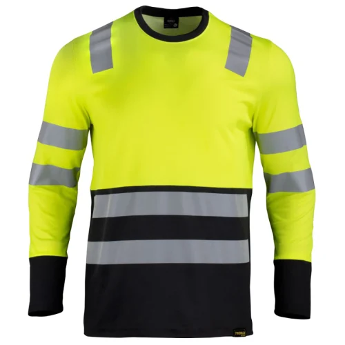 Polera Hibrida Hi-Vis Bi Color Manga Larga Hombre