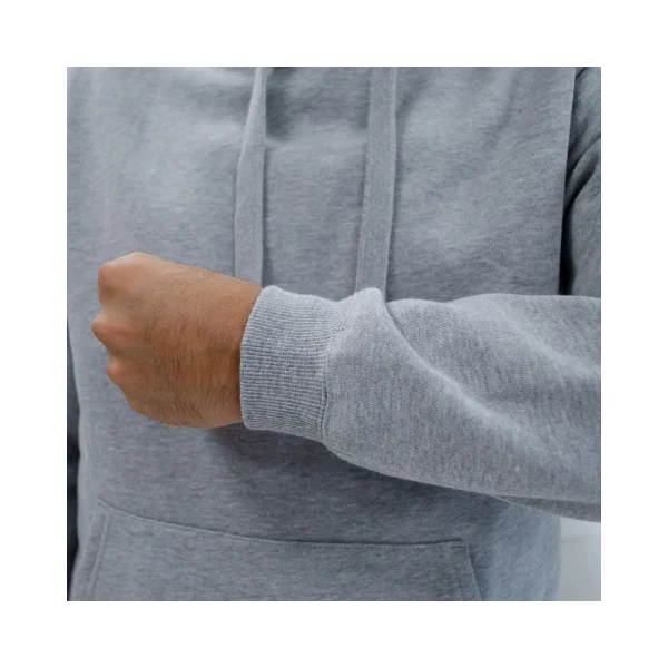 cangurogris4 Polerón unisex Hoodie Canguro color Gris con gorro