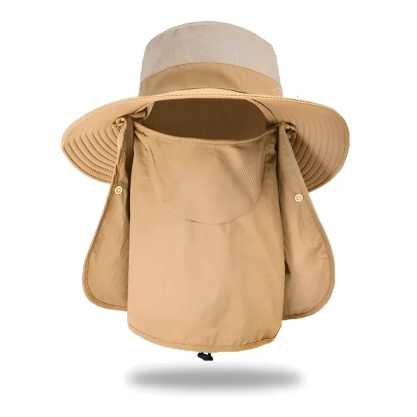 Beige 1 (1) Gorro Sombrero Legionario Pescador 3 x 1 protección UV , secado rápido.