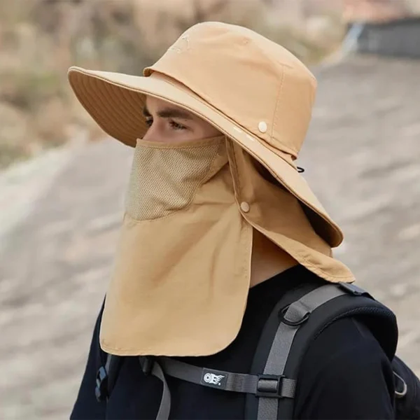 Beige 2 Gorro Sombrero Legionario Pescador 3 x 1 protección UV , secado rápido.