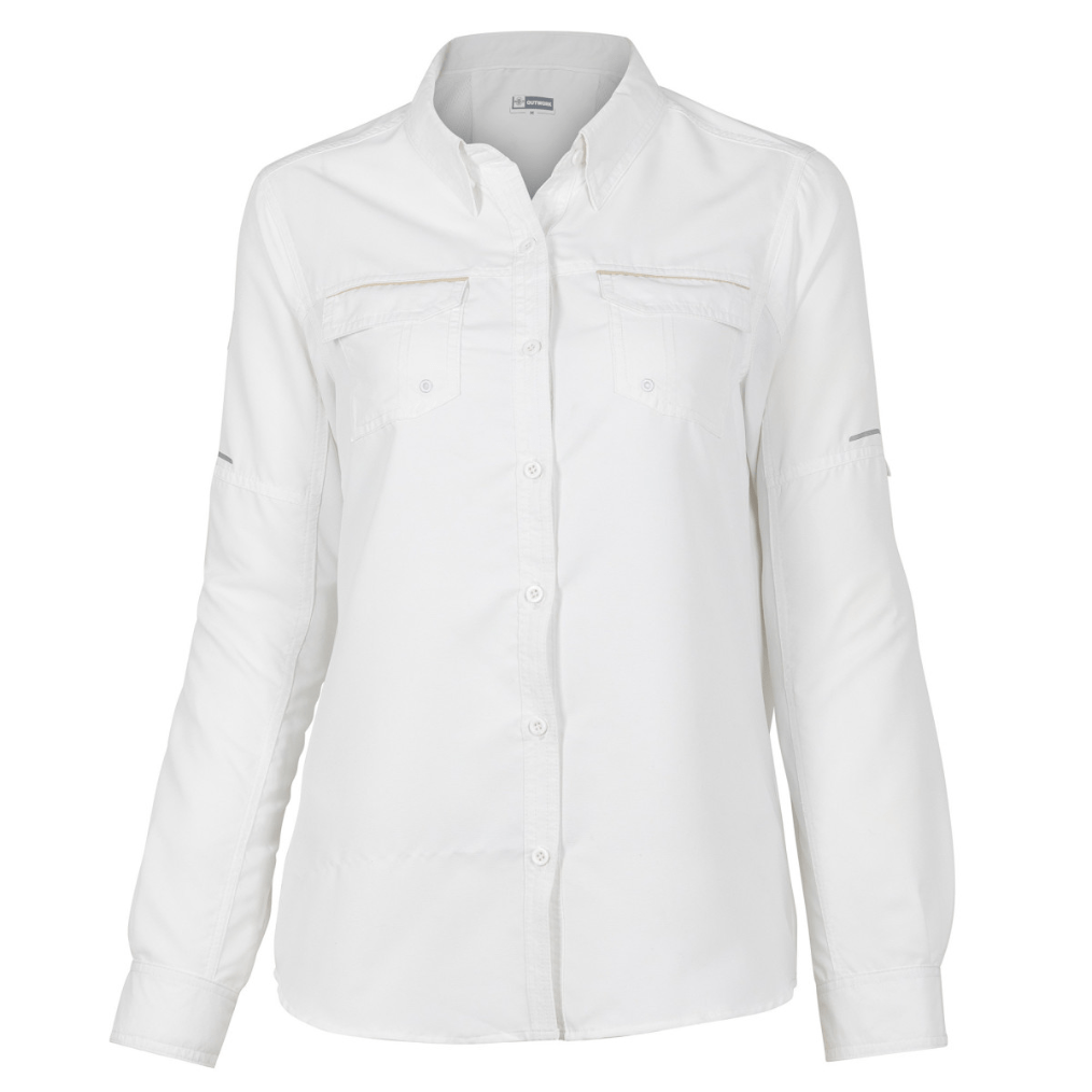 Blusa Ripstop Jubae Manga Larga Mujer Blanco