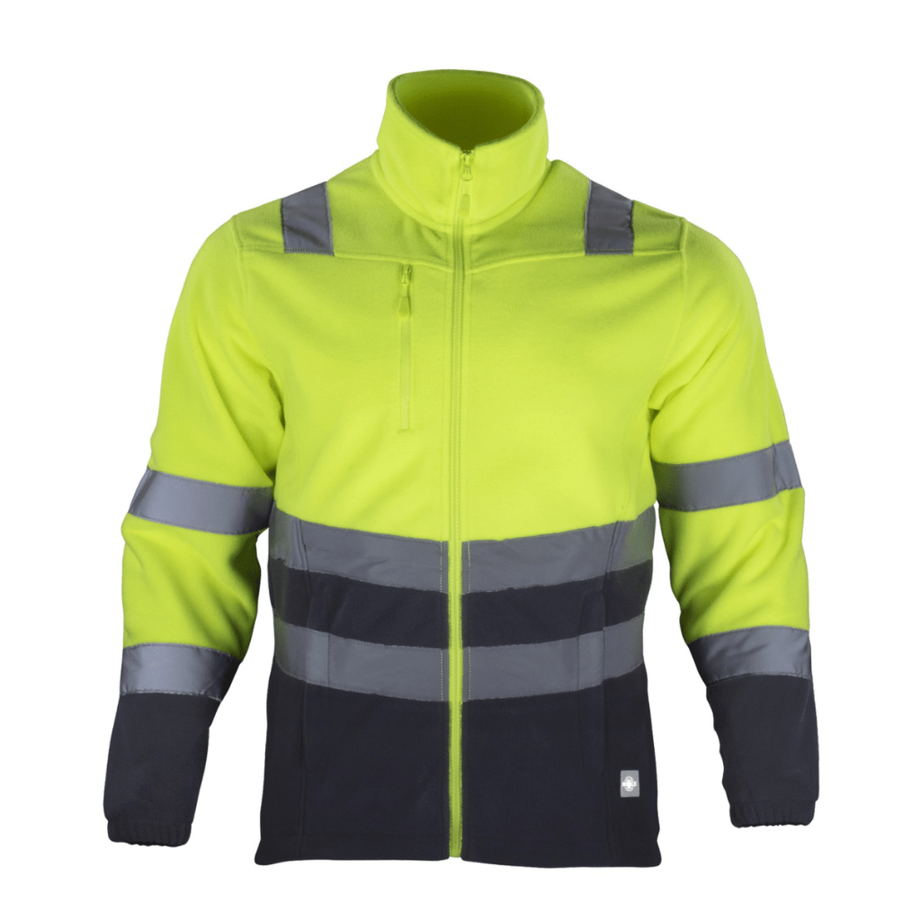 Micropolar Hi-Vis Clase 2 Bi-Color Manga Larga Hombre Amarillo/Gris