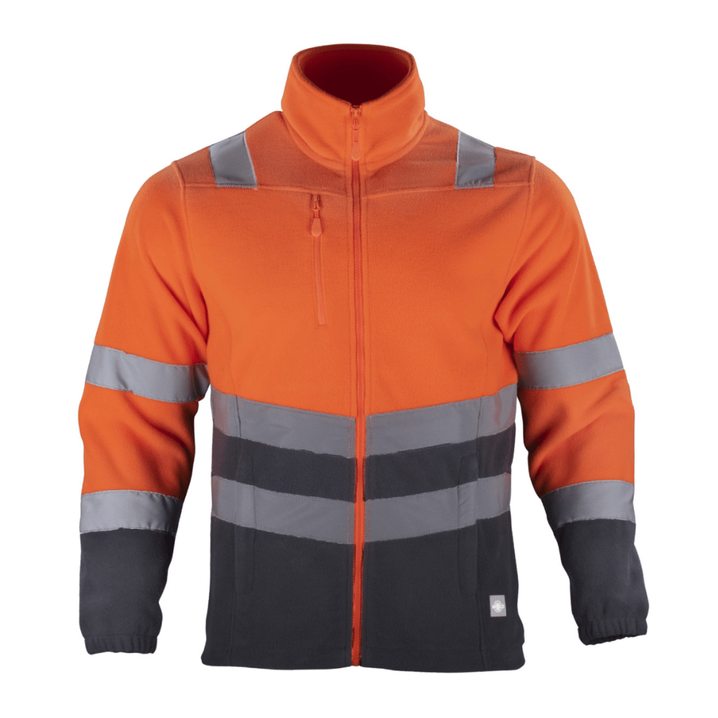 Micropolar Hi-Vis Clase 2 Bi-Color Manga Larga Hombre Naranja/Gris