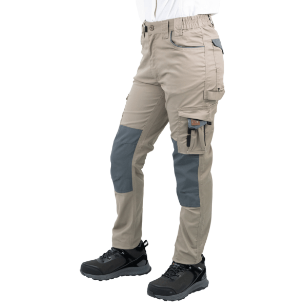 Pantalón Cargo HW Dakota Spandex Cafe Mujer (4) Pantalón Cargo HW Dakota Spandex Cafe Mujer
