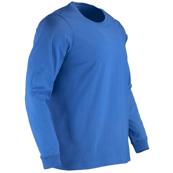 Polera 100% Algodón Manga Larga Hombre Azul