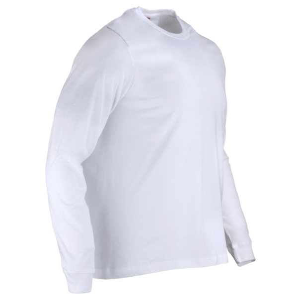 Polera 100% Algodón Manga Larga Hombre (2) Polera 100% Algodón Manga Larga Hombre Blanco