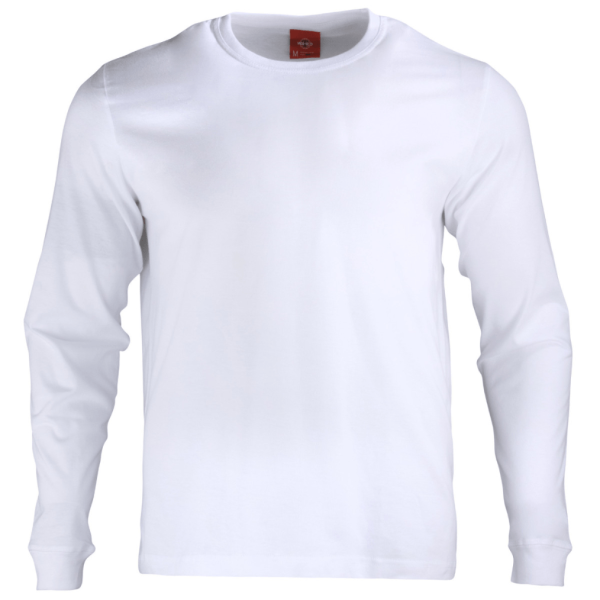 Polera 100% Algodón Manga Larga Hombre (3) Polera 100% Algodón Manga Larga Hombre Blanco