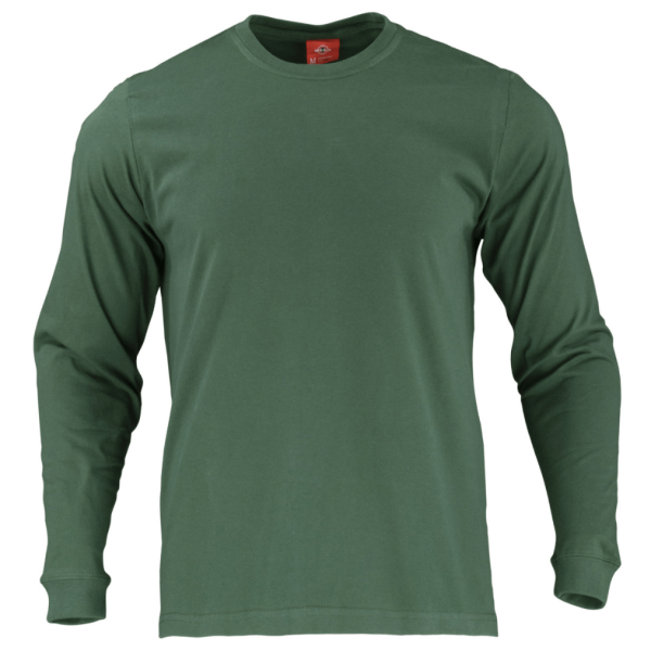 Polera 100% Algodón Manga Larga Hombre Verde