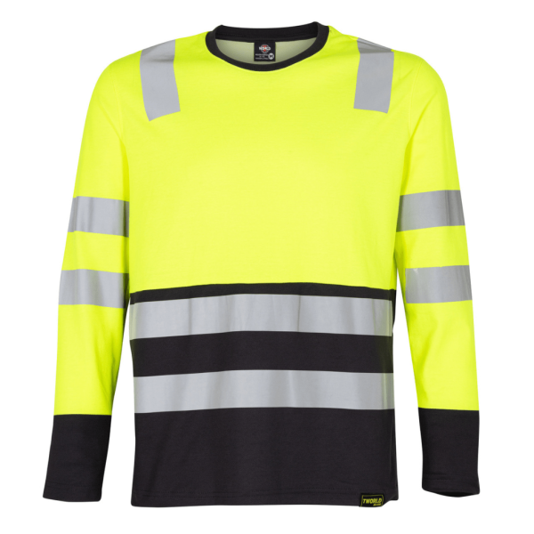 Polera Hibrida Hi-Vis Bi Color Manga Larga Hombre