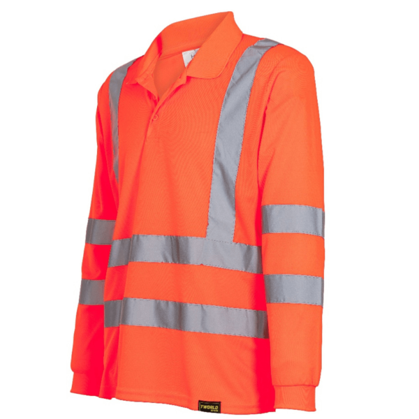 Polera Polo DryFit Manga Larga Hombre Naranja