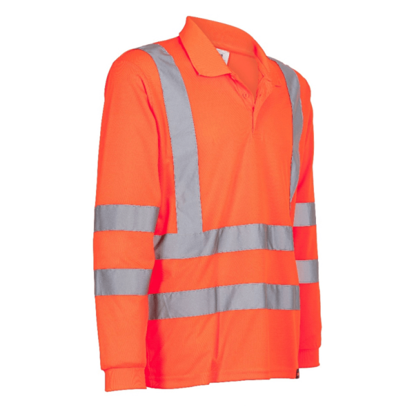 Polera Polo DryFit Manga Larga Hombre Naranja