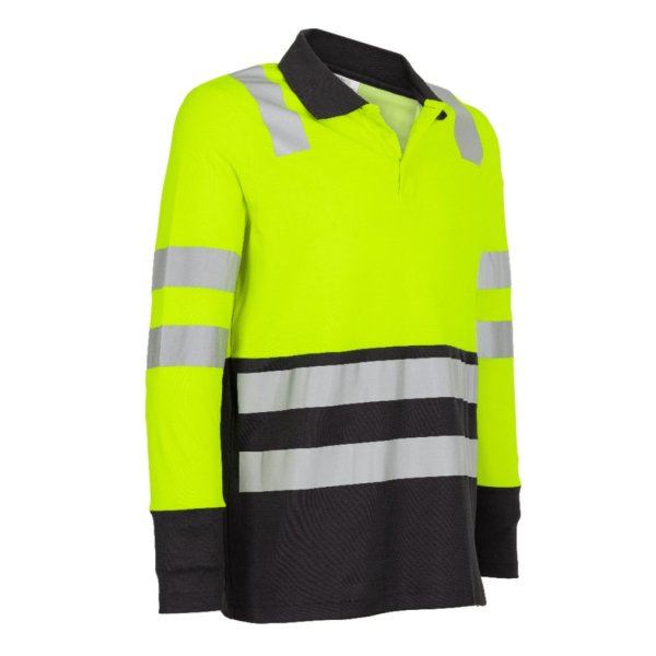 Polera Polo Hibrida Hi-Vis Bi Color Manga Larga Hombre (3) Polera Polo Hibrida Hi-Vis Bi Color Manga Larga Hombre
