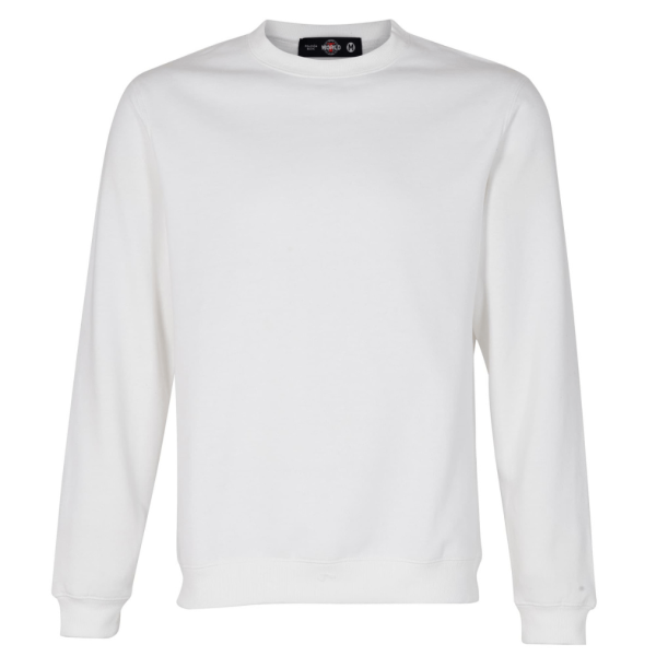 Polerón Basic 65% Algodón Manga Larga Unisex Blanco