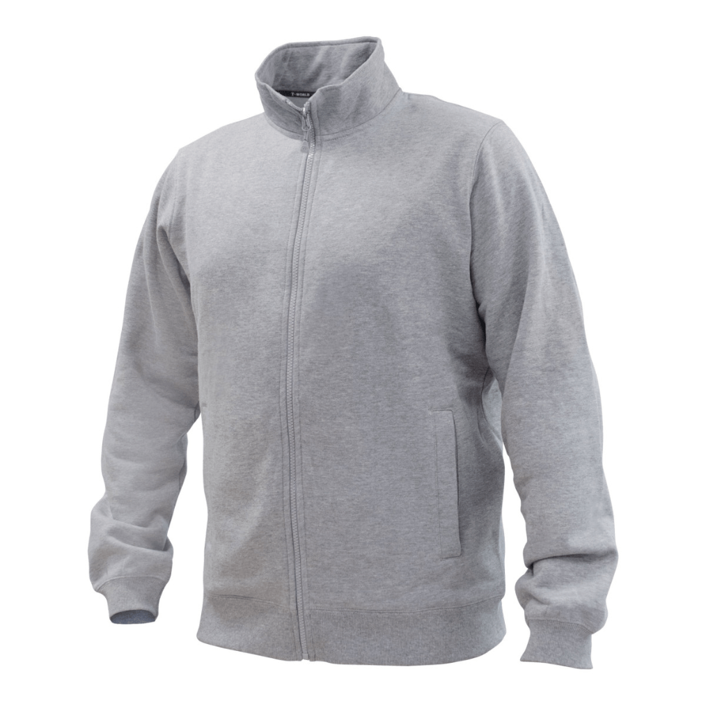 Polerón Full Zip Manga Larga Unisex Gris