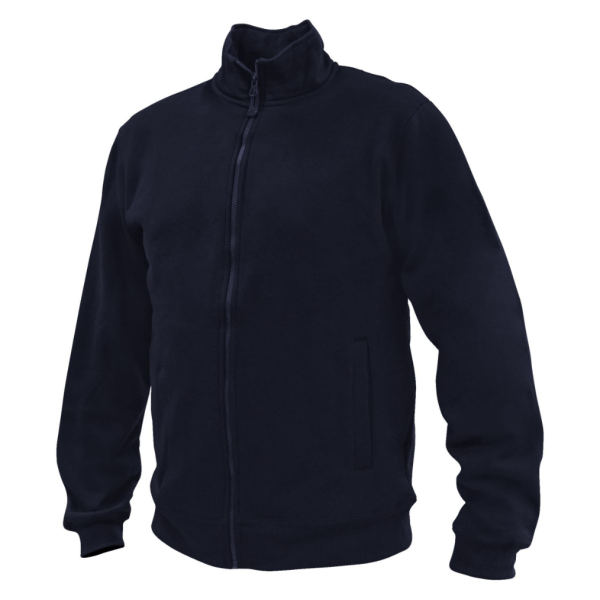 Polerón Full Zip Manga Larga Unisex Azul Marino