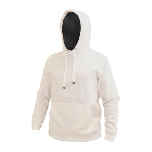 Polerón Hoodie Canguro Manga Larga Unisex Blanco