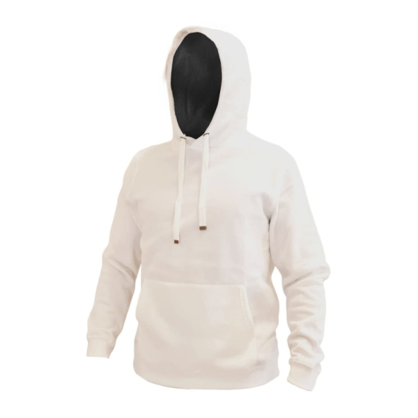 Polerón Hoodie Canguro Manga Larga Unisex Blanco